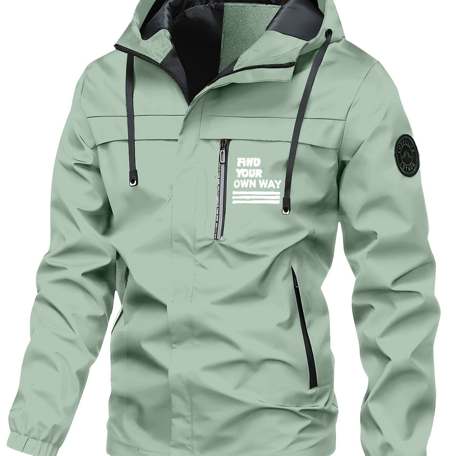 Veste long, coupe-vent, à capuche, vert clair, coloris vert clair