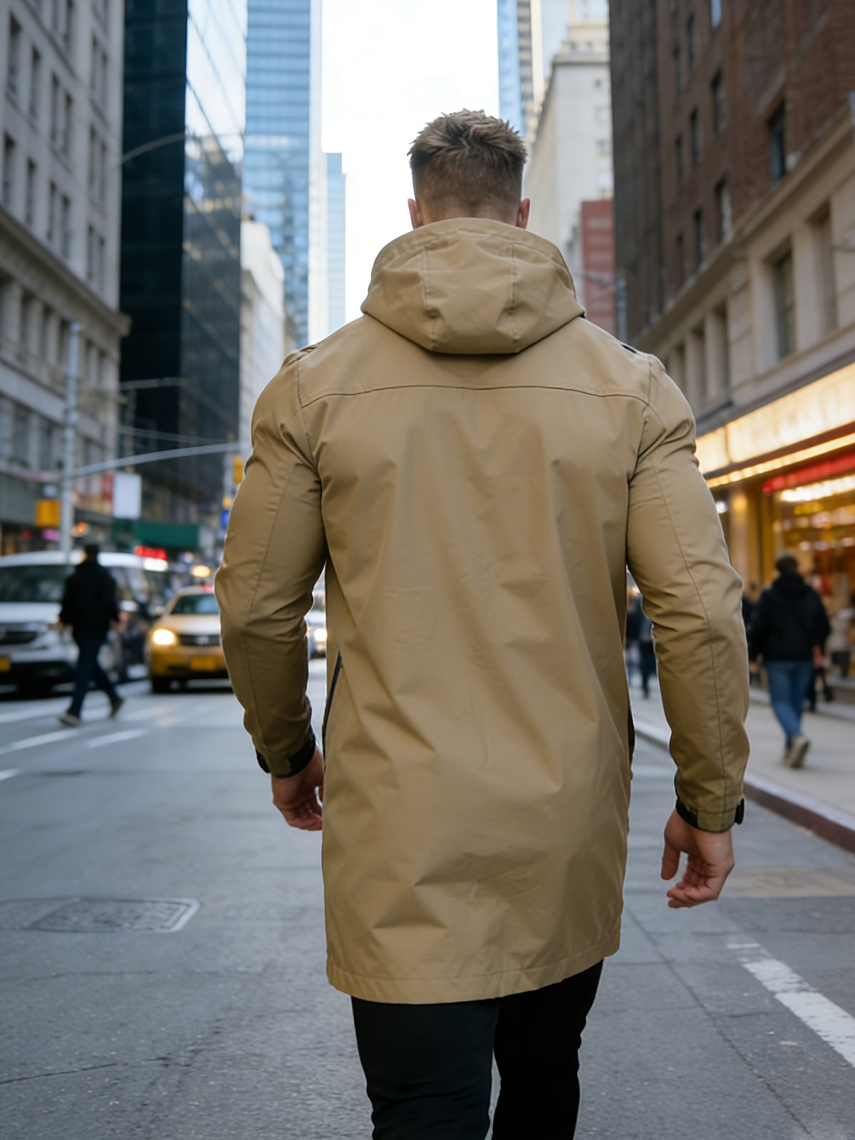 Veste pour homme, coupe-vent, à capuche, modele 4