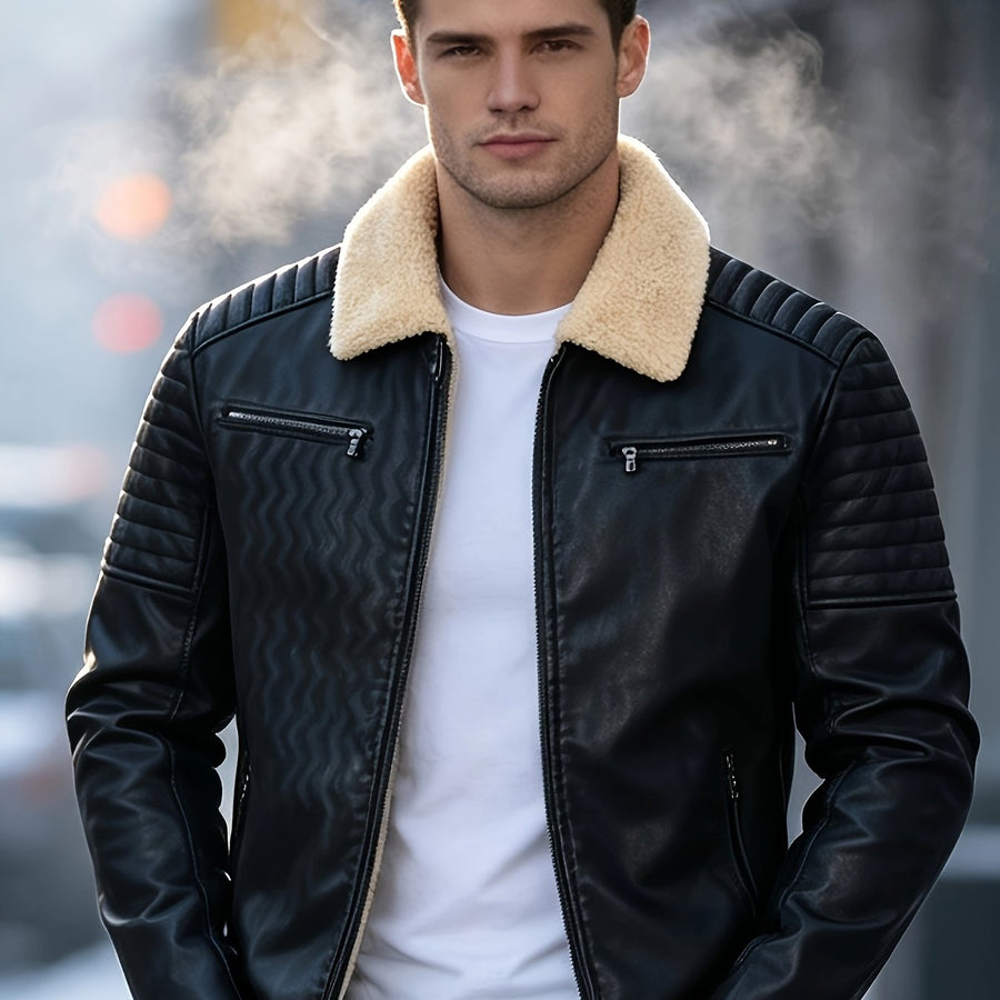 Veste, à revers, fermeture éclair, coloris noir, détail