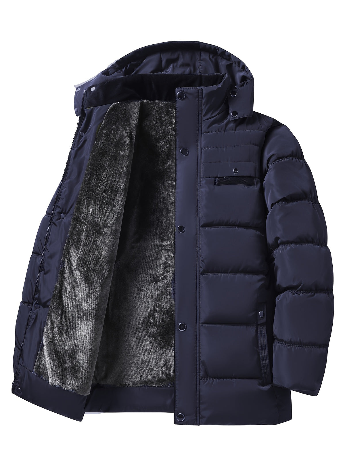 Parka matelassée pour homme, coupe-vent, à capuche, vert militaire