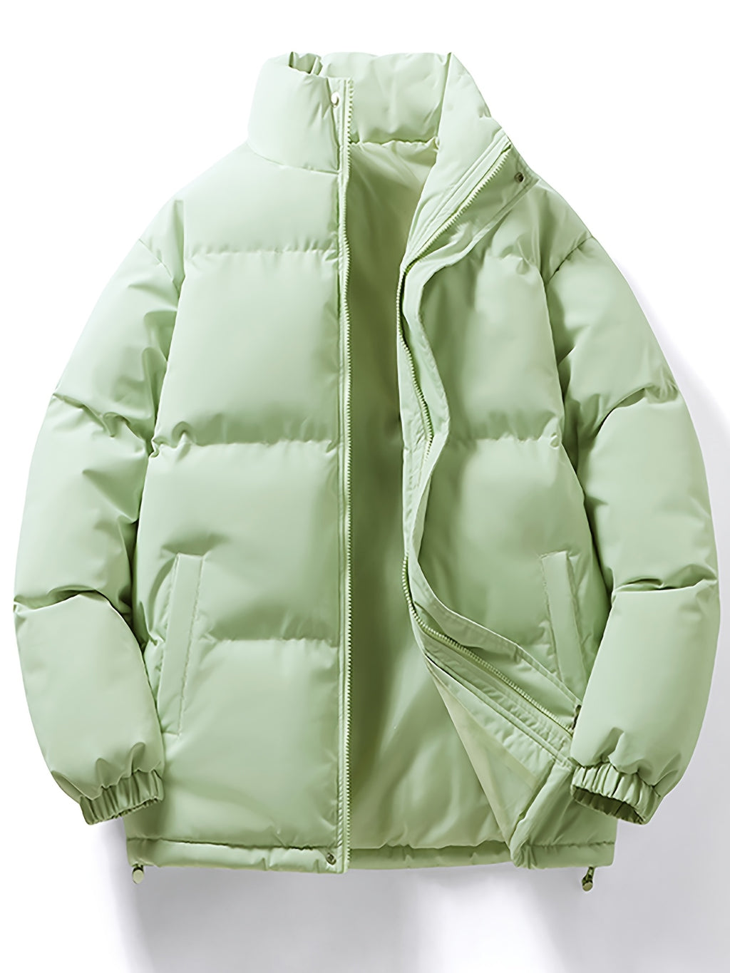 Manteau matelassé pour homme, à col montant, rouge tendre