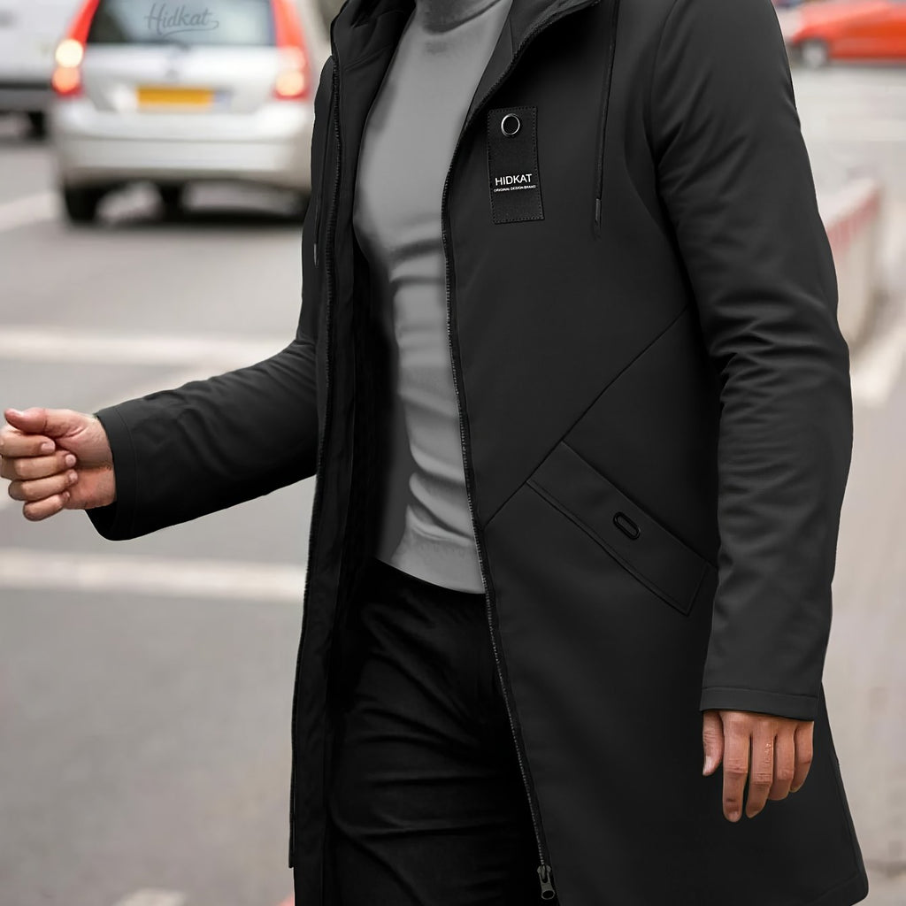 Veste, à capuche, fermeture éclair, coloris noir, détail