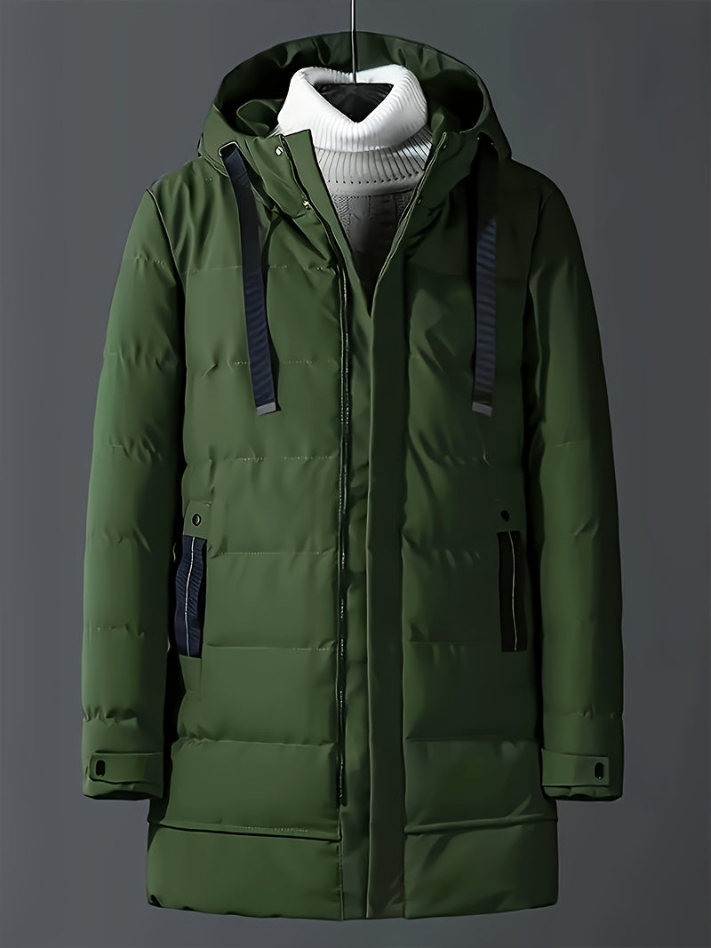 Manteau pour homme, coupe-vent, à capuche, vert fougère