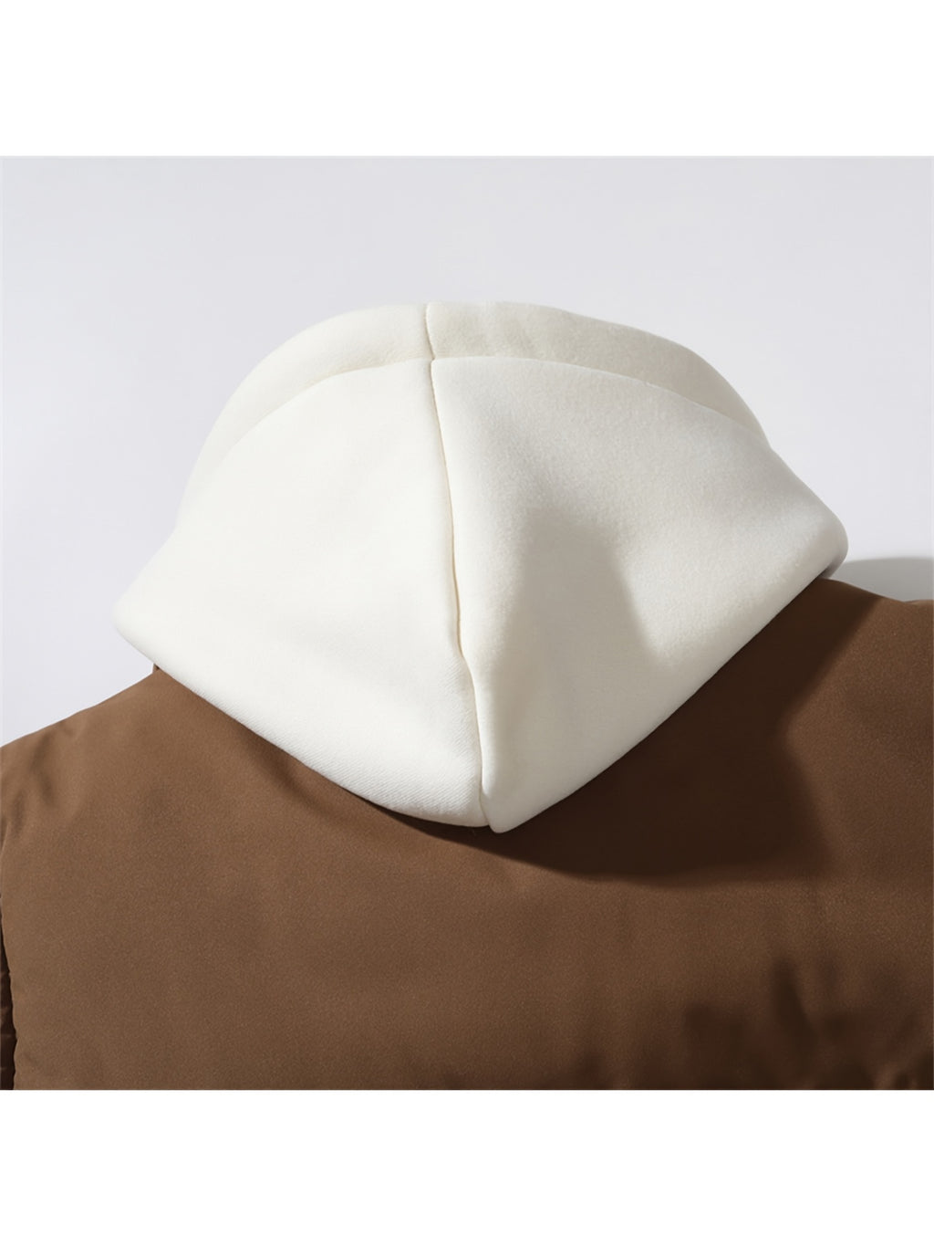 Gilet d'hiver chaud, design tendance sans manches aspect 2-en-1, capuche à cordon de serrage réglable, fermeture avant double ouverture par boutons-pression et fermeture éclair, poche de rangement pratique à insertion latérale, détails de bordu, photo 25