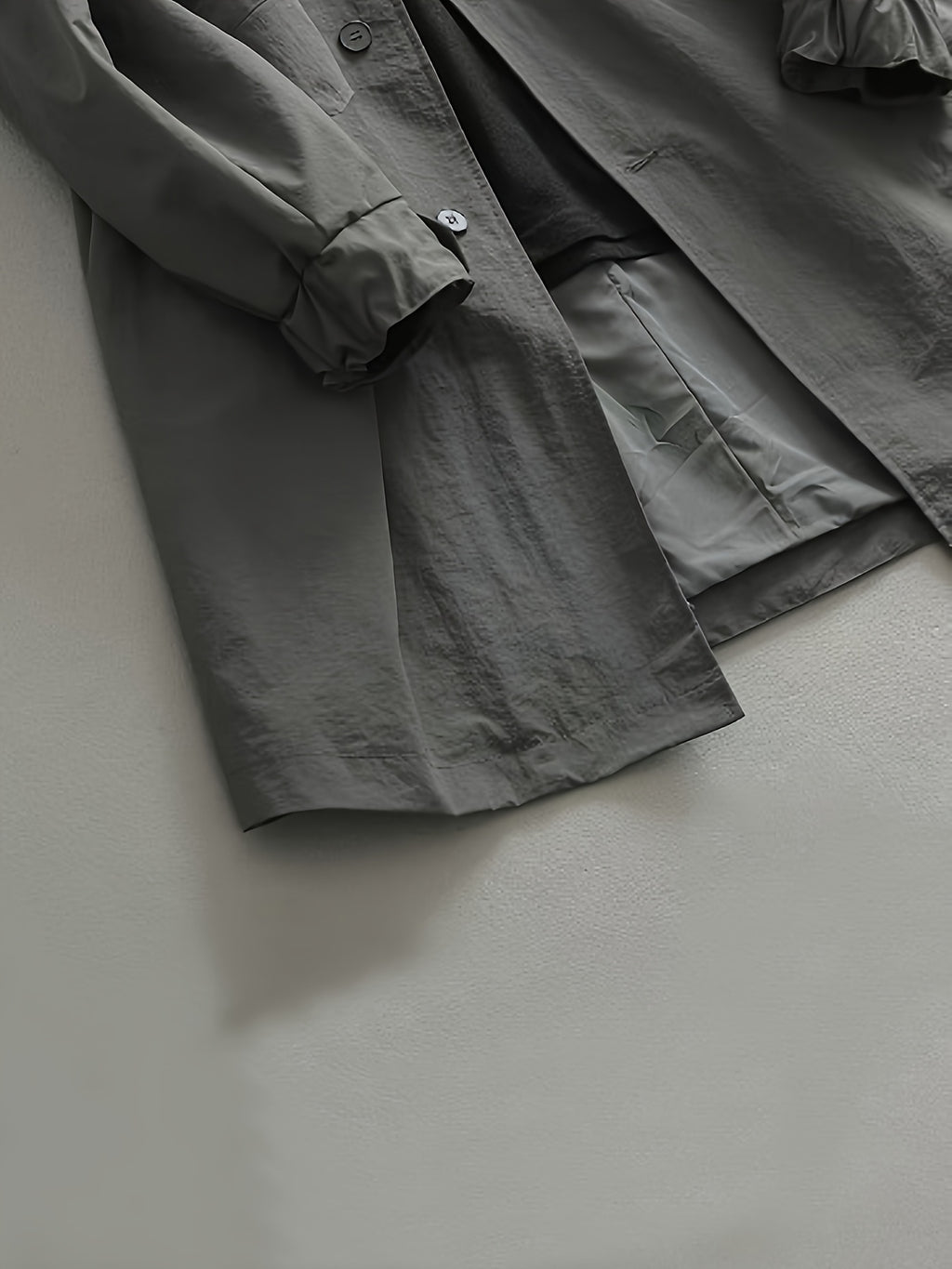 Trench pour homme, à capuche, gris foncé