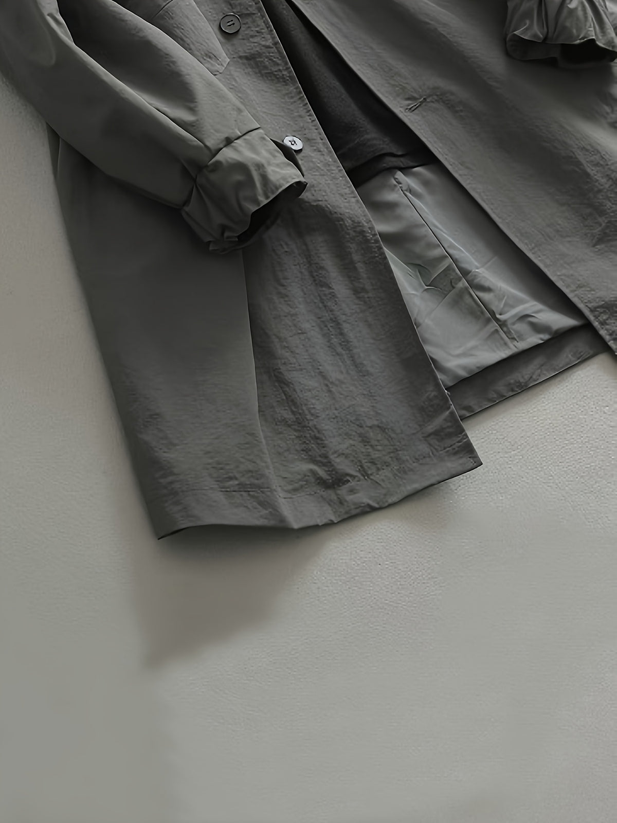 Trench pour homme, à capuche, gris foncé