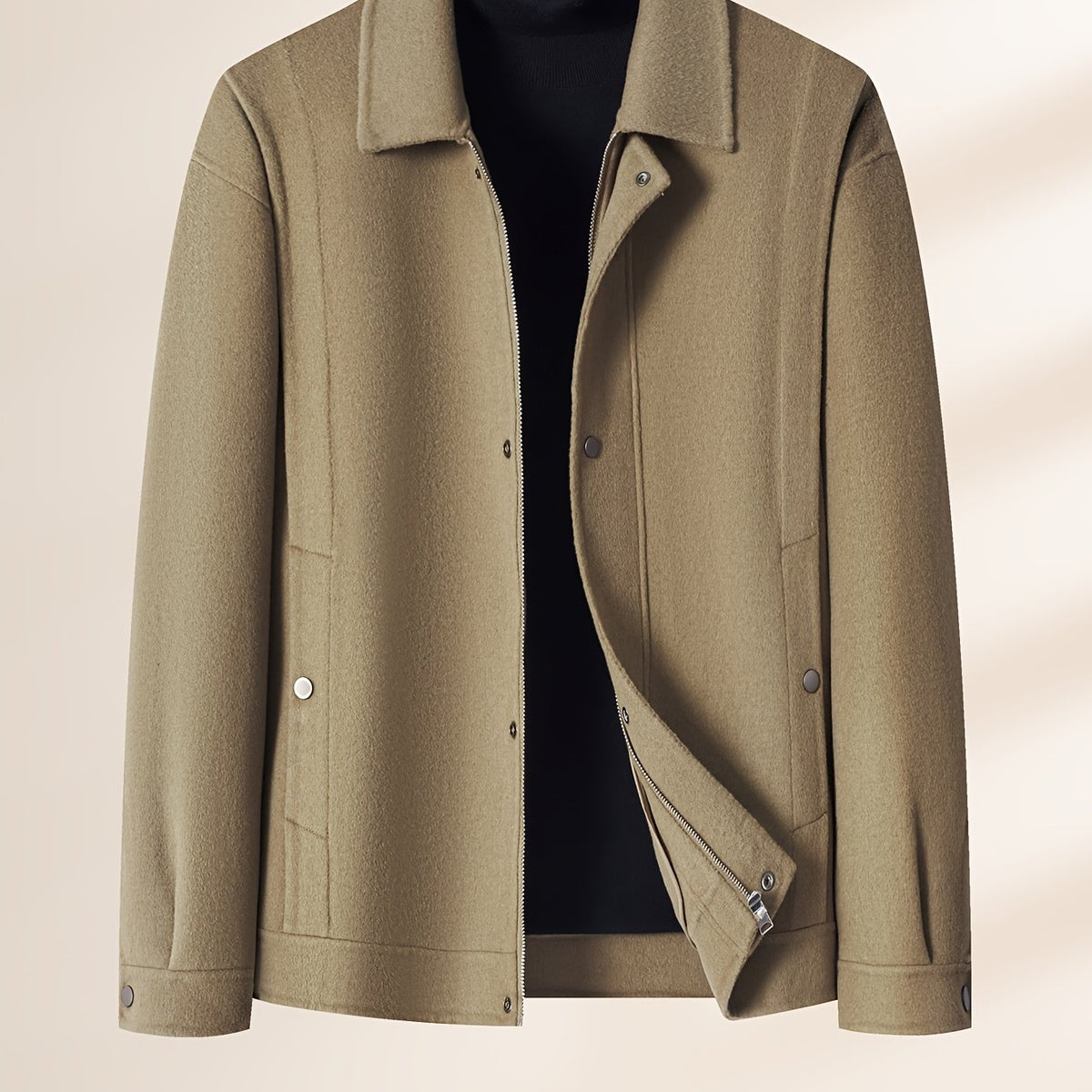 Veste en laine, 70,5 % laine, à revers, coloris chameau Image