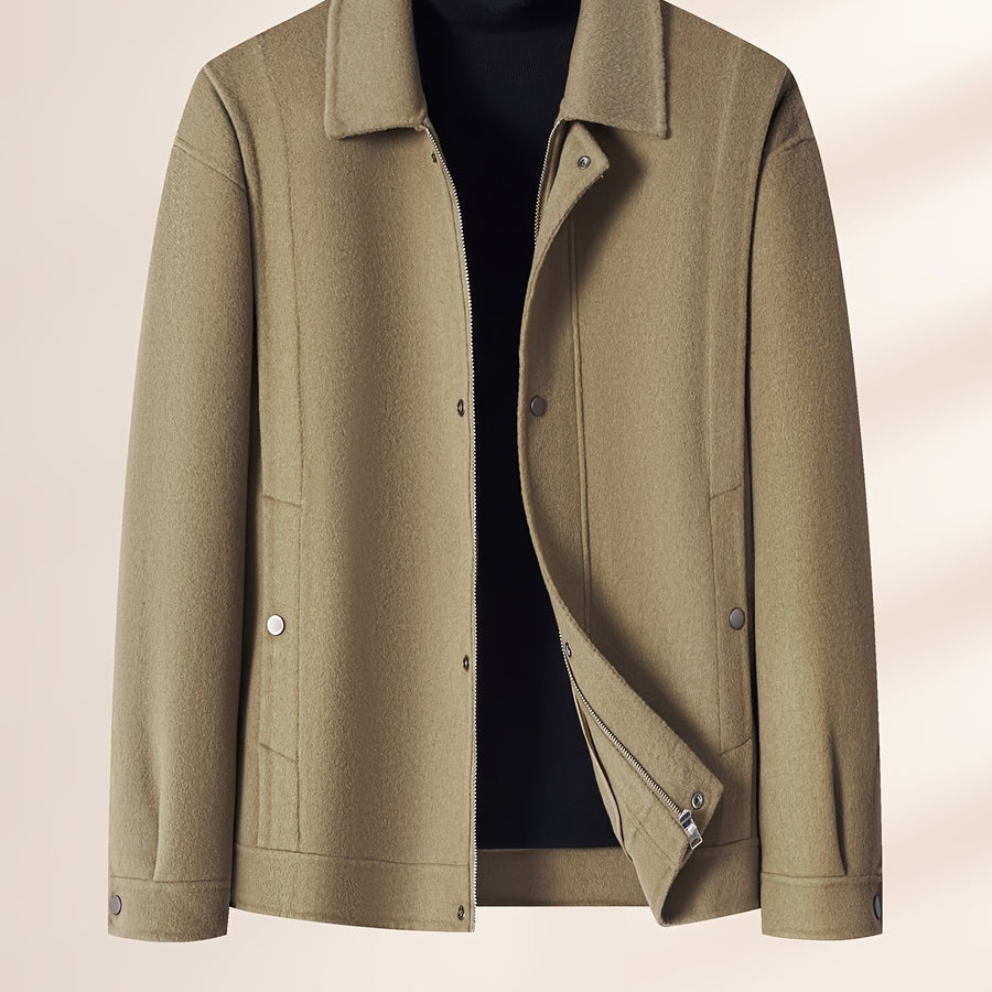 Veste en laine, 70,5 % laine, à revers, coloris chameau