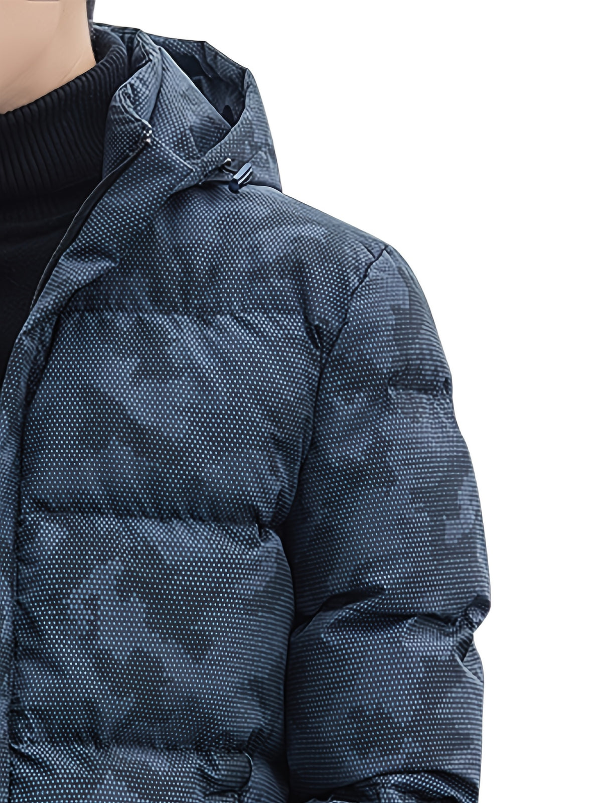 Manteau matelassé pour homme, coupe-vent, à capuche, bleu clair