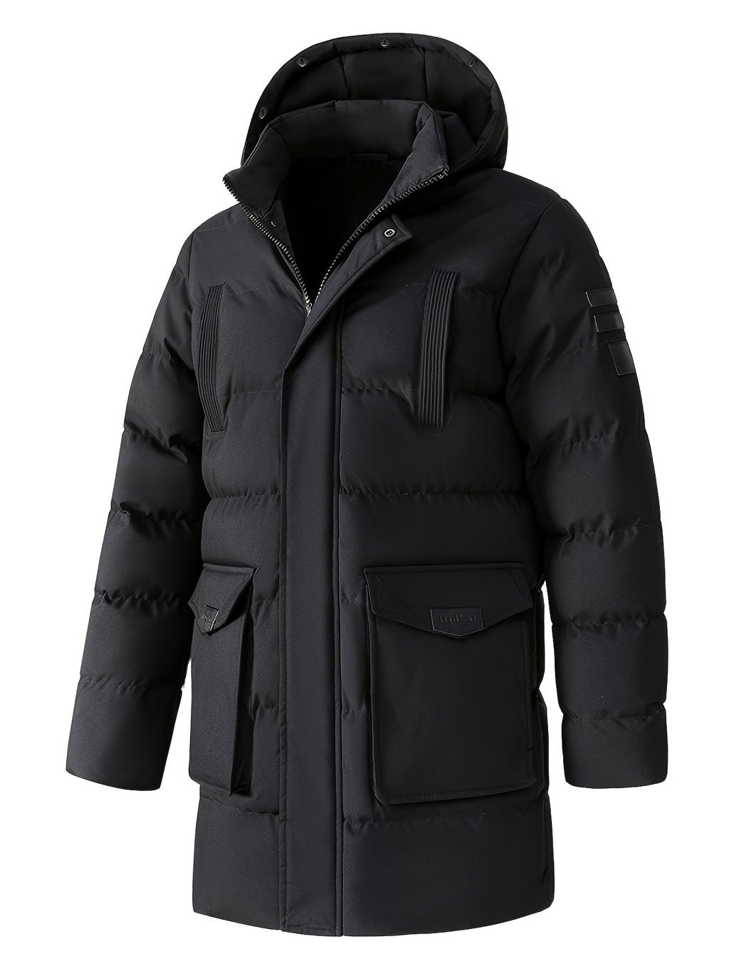 Veste long pour homme, grandes tailles, à capuche