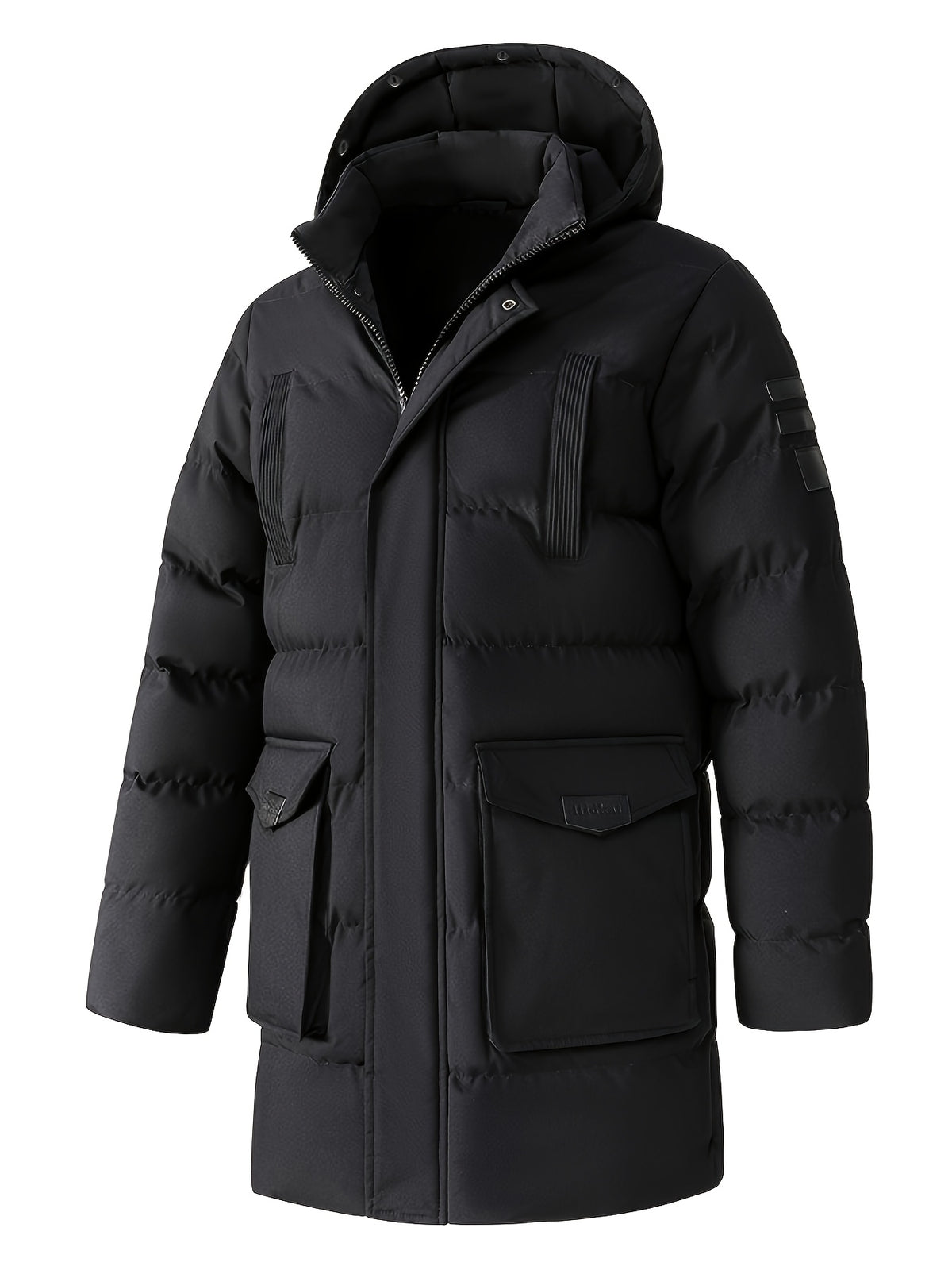 Veste long pour homme, grandes tailles, à capuche