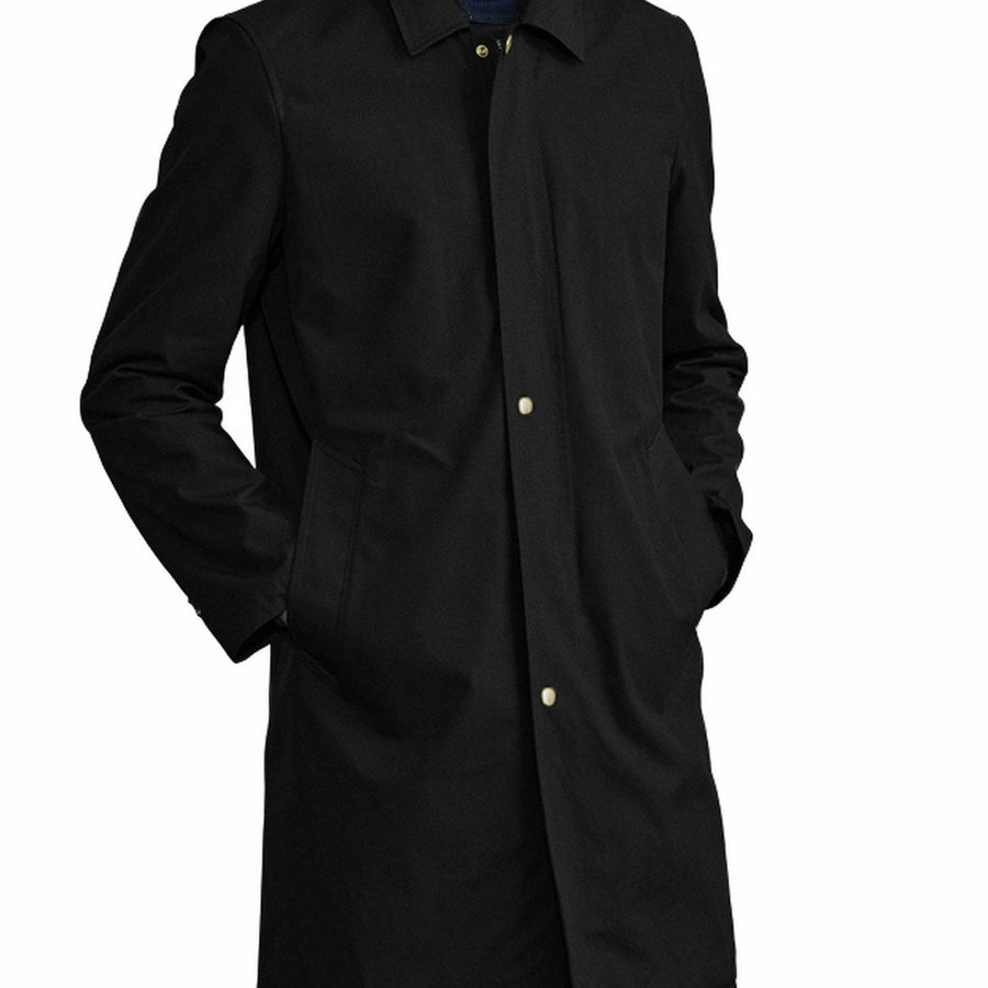Trench pour homme, à revers, bleu marine long, vue 2
