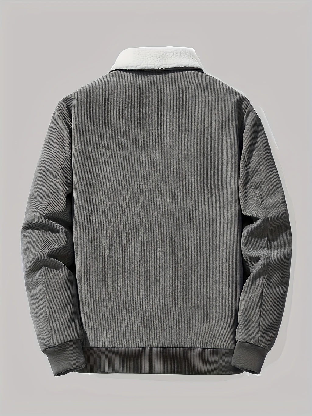 Veste, velours côtelé, à revers, gris, photo 10
