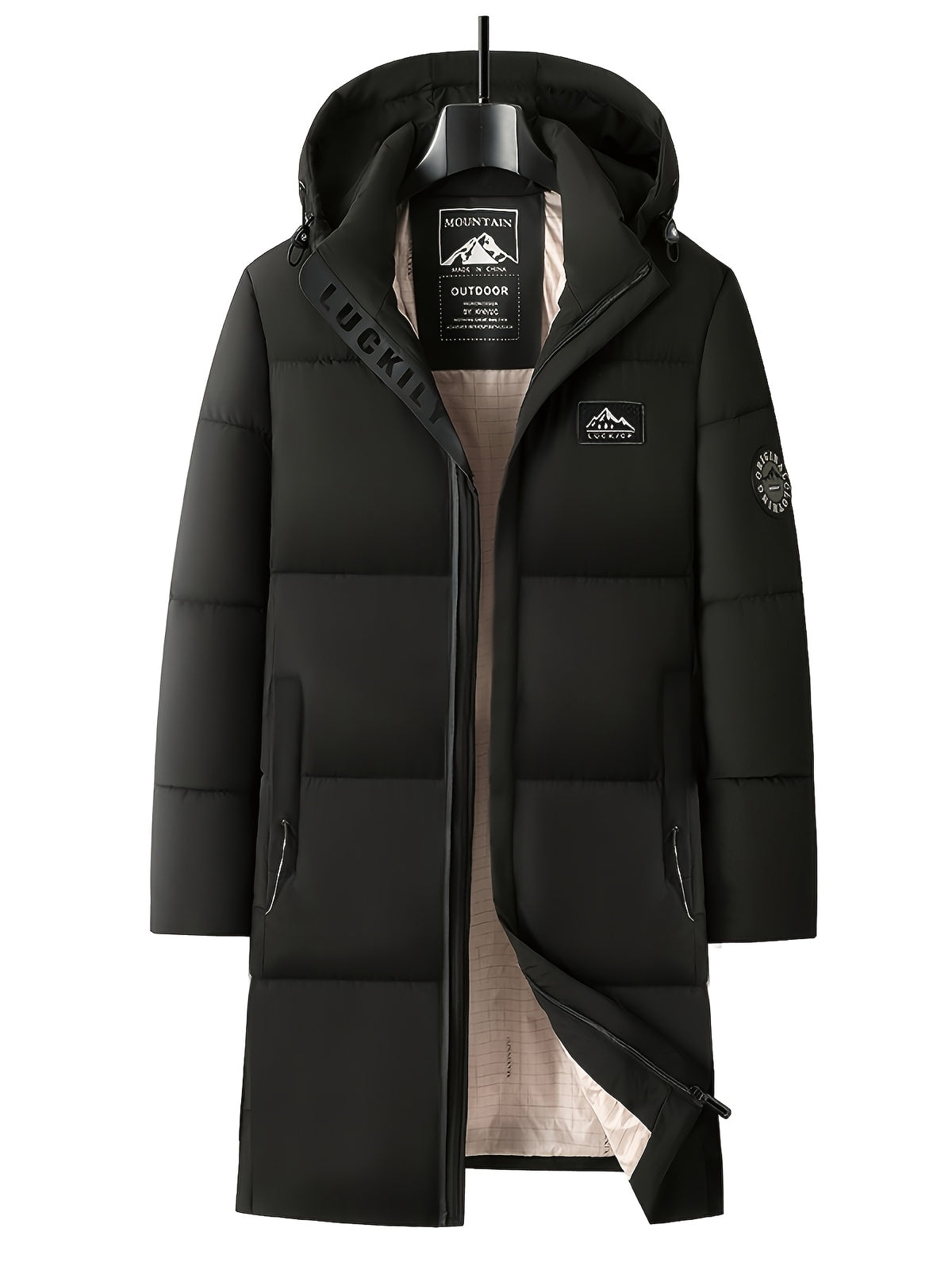 Manteau matelassé pour homme, coupe-vent, à capuche, rouge