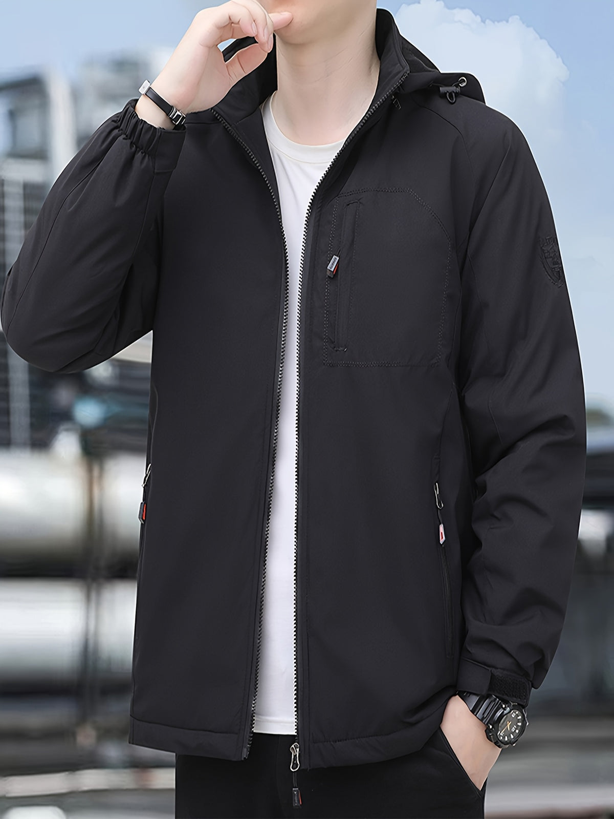 Veste matelassée pour homme, à capuche, bleu