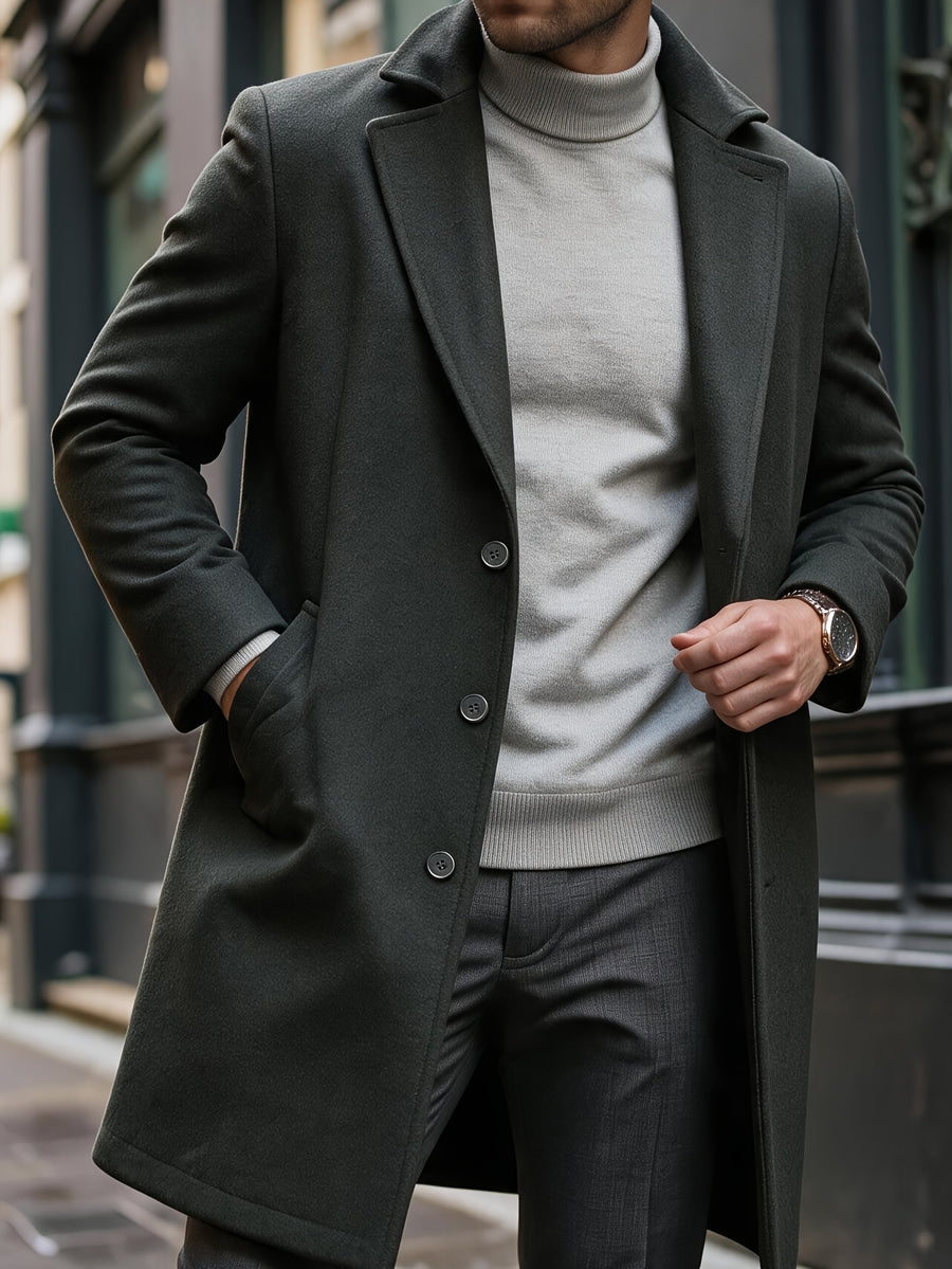 Manteau, à revers, détails bouton