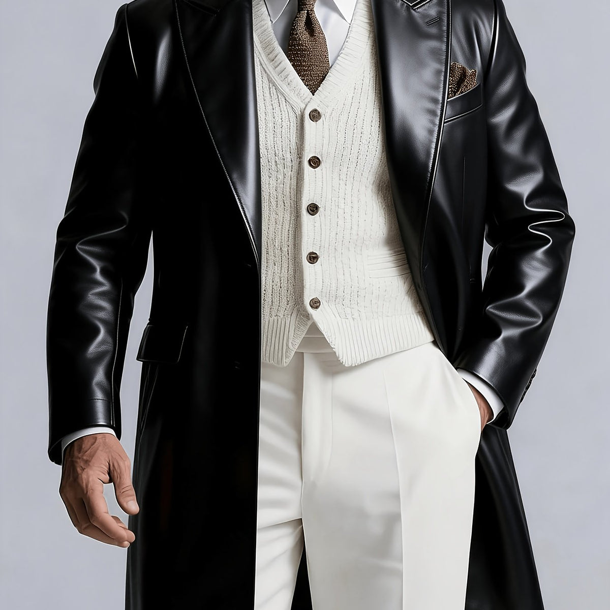 Veste, à revers, boutonnage, coloris noir Image