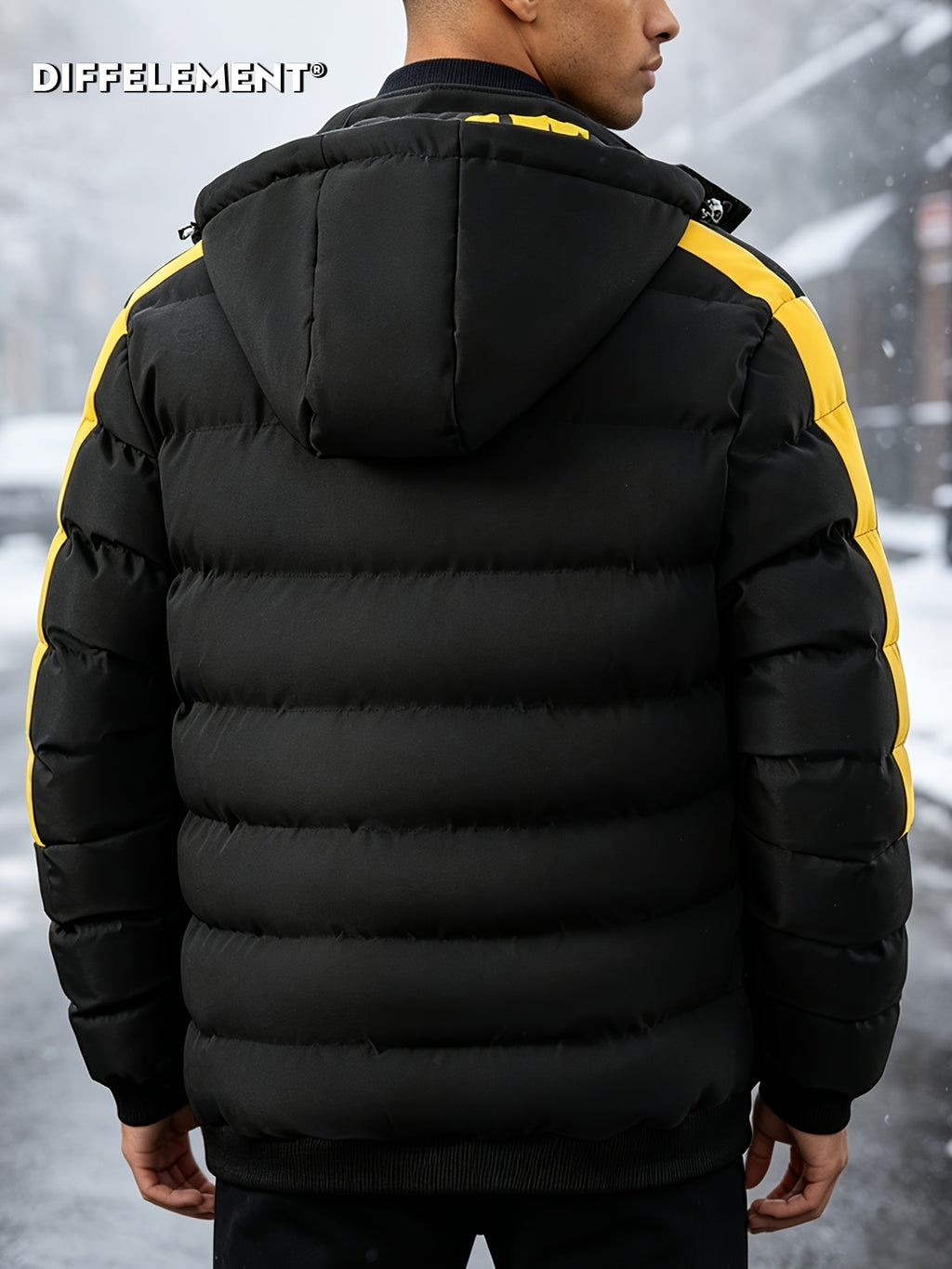 Manteau matelassé pour homme, réversible, à capuche