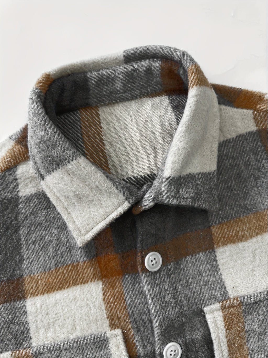 Veste long pour homme, à carreaux, à revers