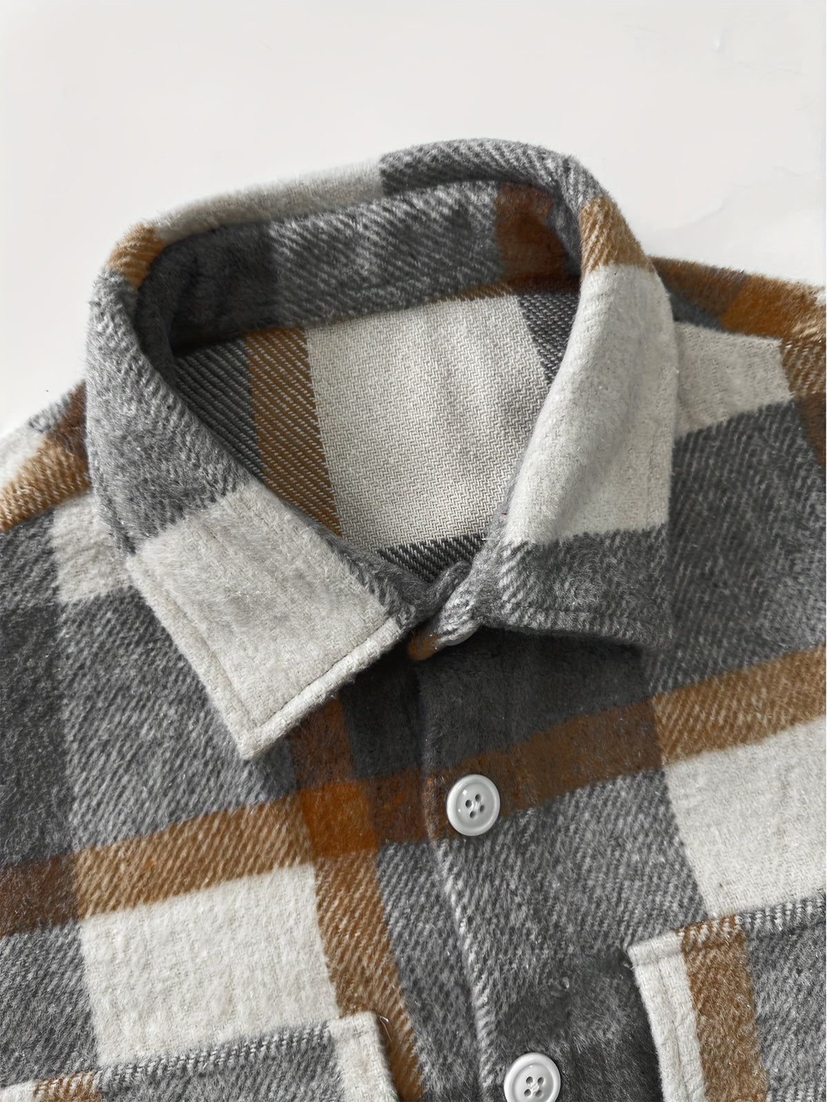 Veste long pour homme, à carreaux, à revers