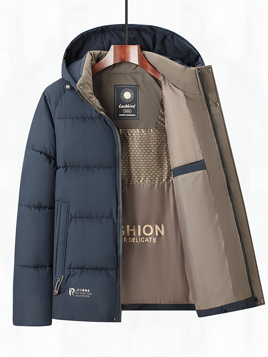 Veste matelassée, capuche amovible, à col montant