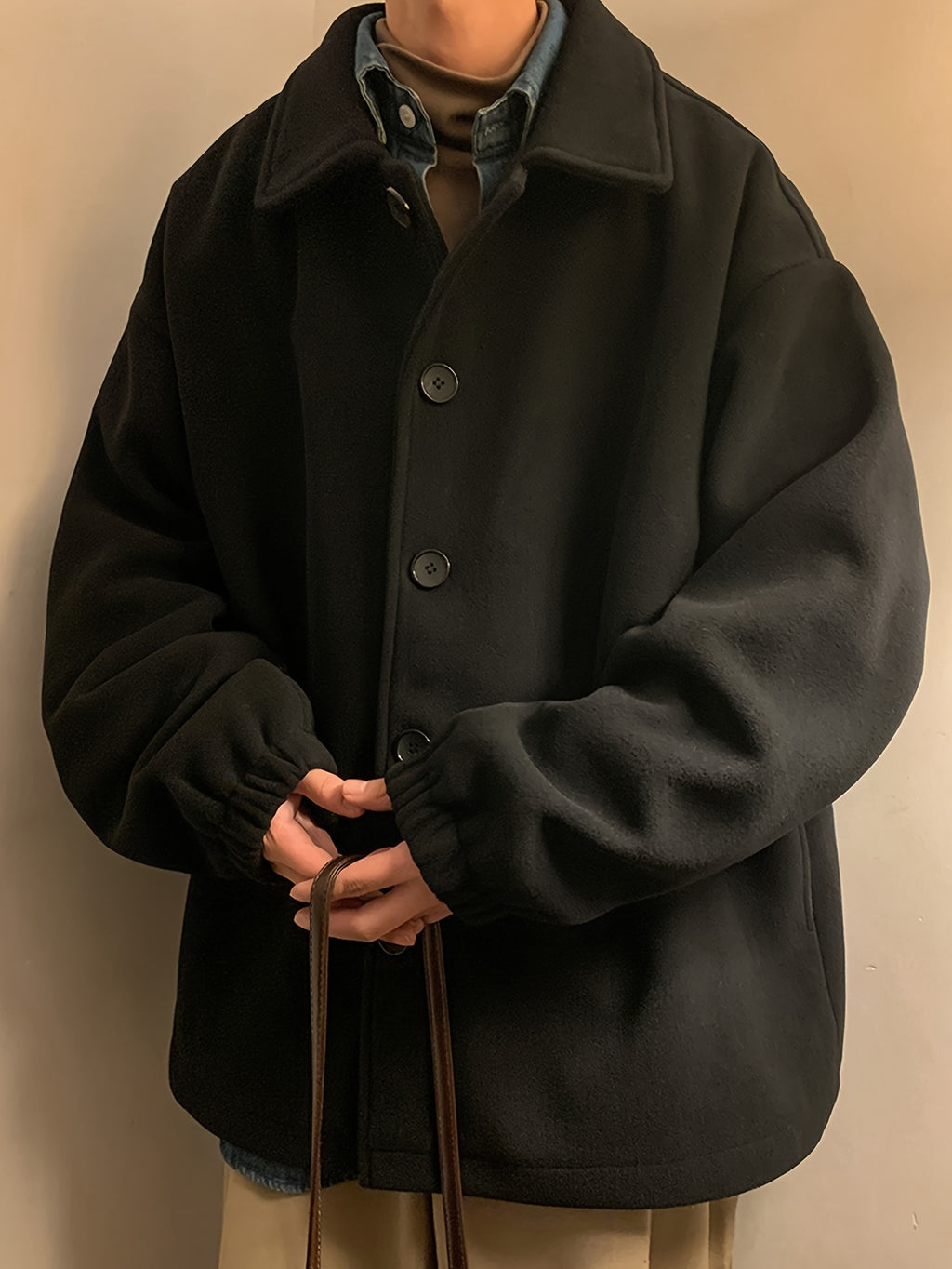 Veste pour homme, à revers, abricot