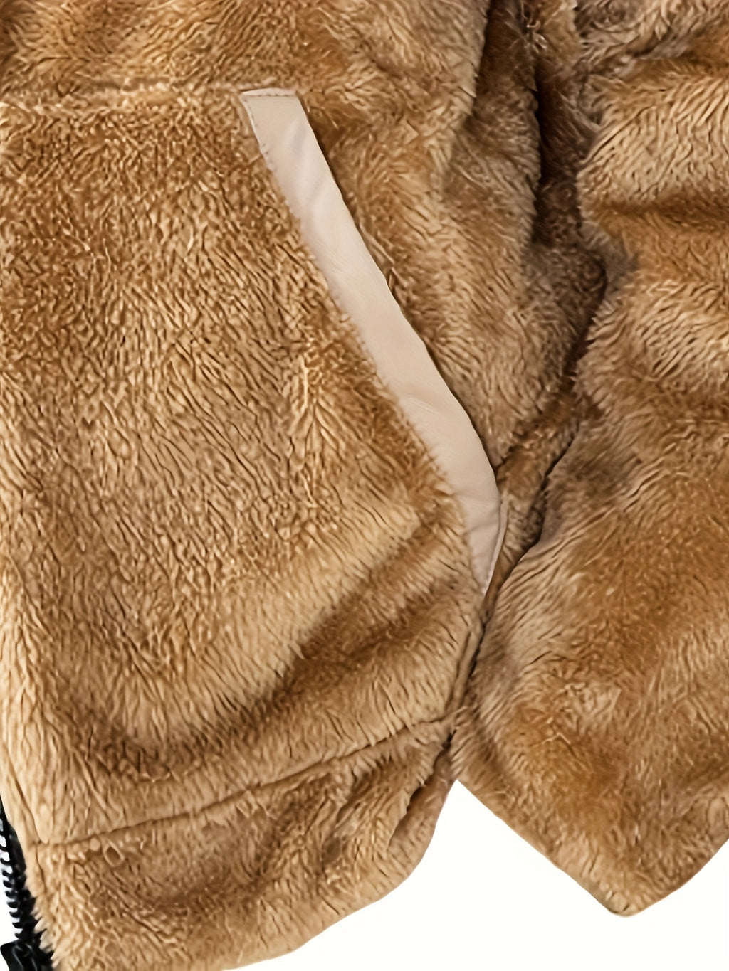 Veste pour homme, polaire, à capuche, brun jaunâtre
