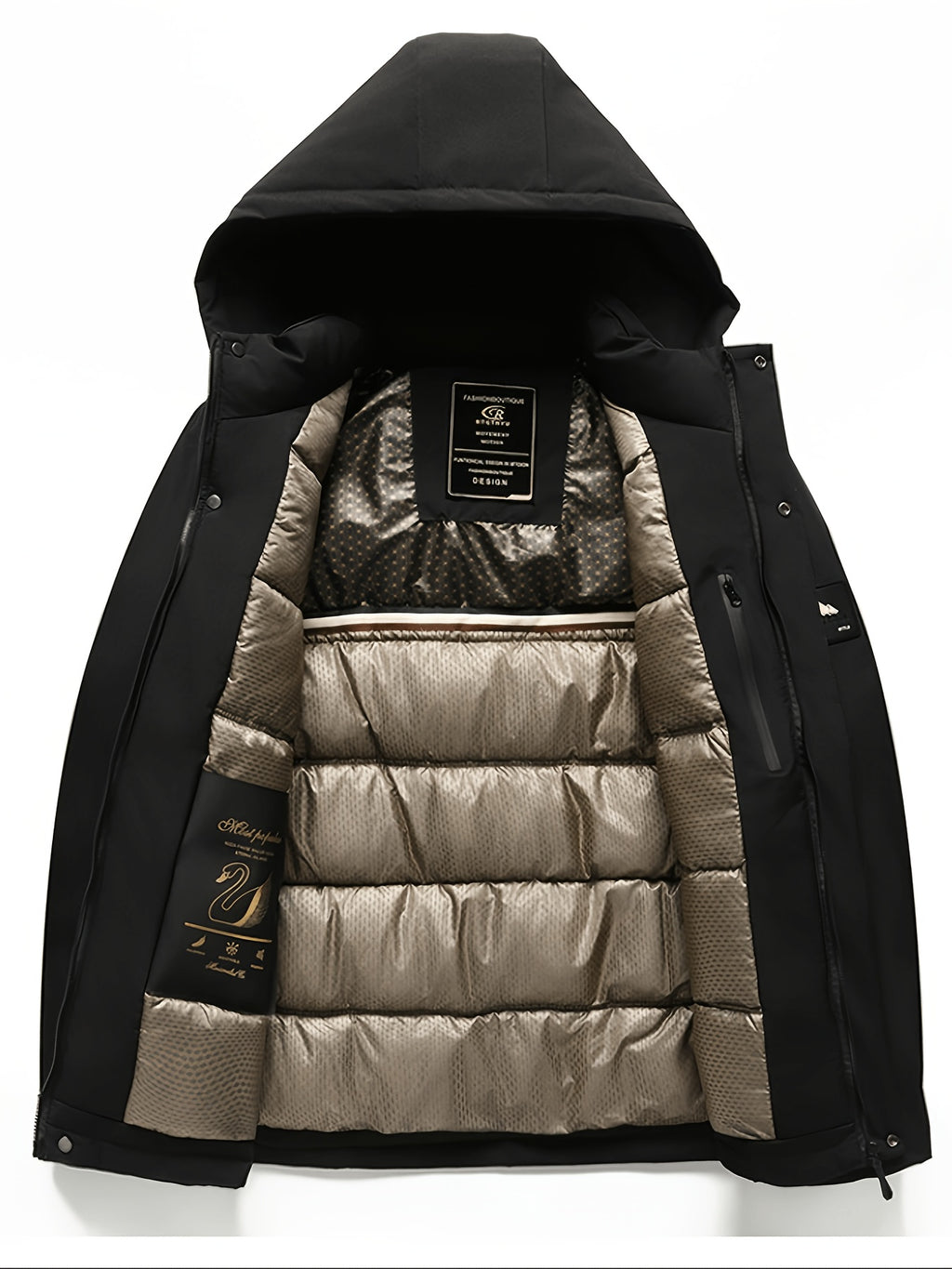 Veste pour homme, polaire, à capuche, beige