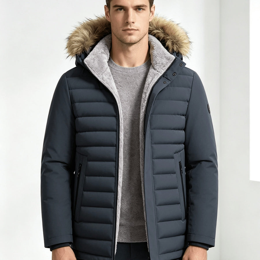 Veste, polaire, à capuche, gris foncé, coloris gris foncé
