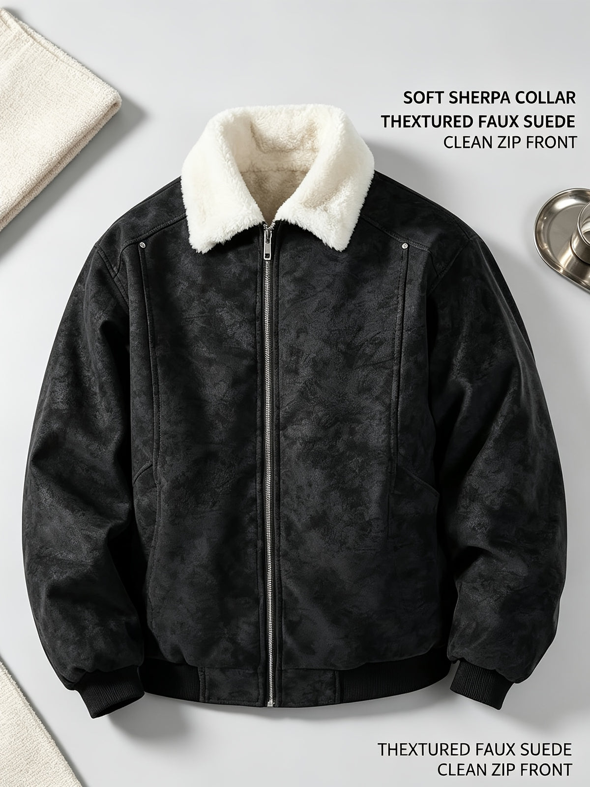 Veste matelassée pour homme, polaire, à revers
