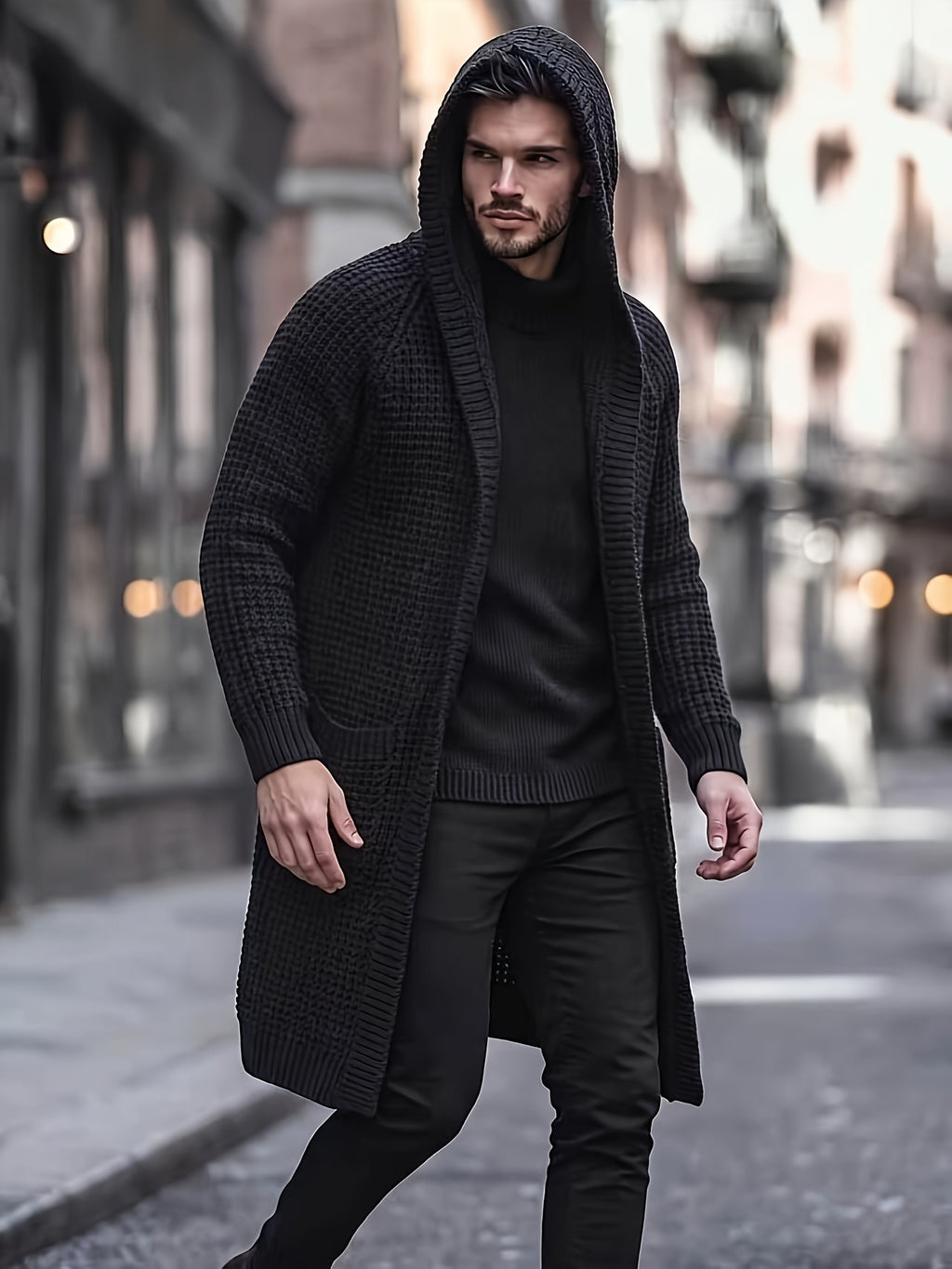 Manteau pour homme, grandes tailles, à capuche