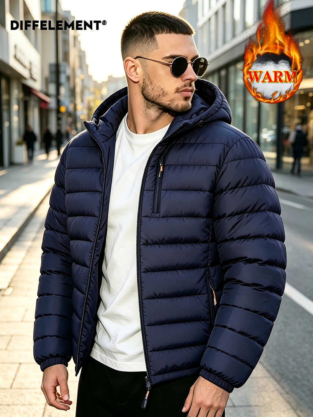 Veste pour homme, coupe-vent, à capuche, gris