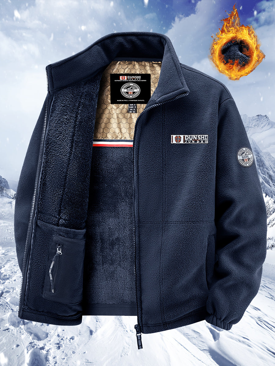 Veste, polaire, à col montant, rouge, détail du vêtement