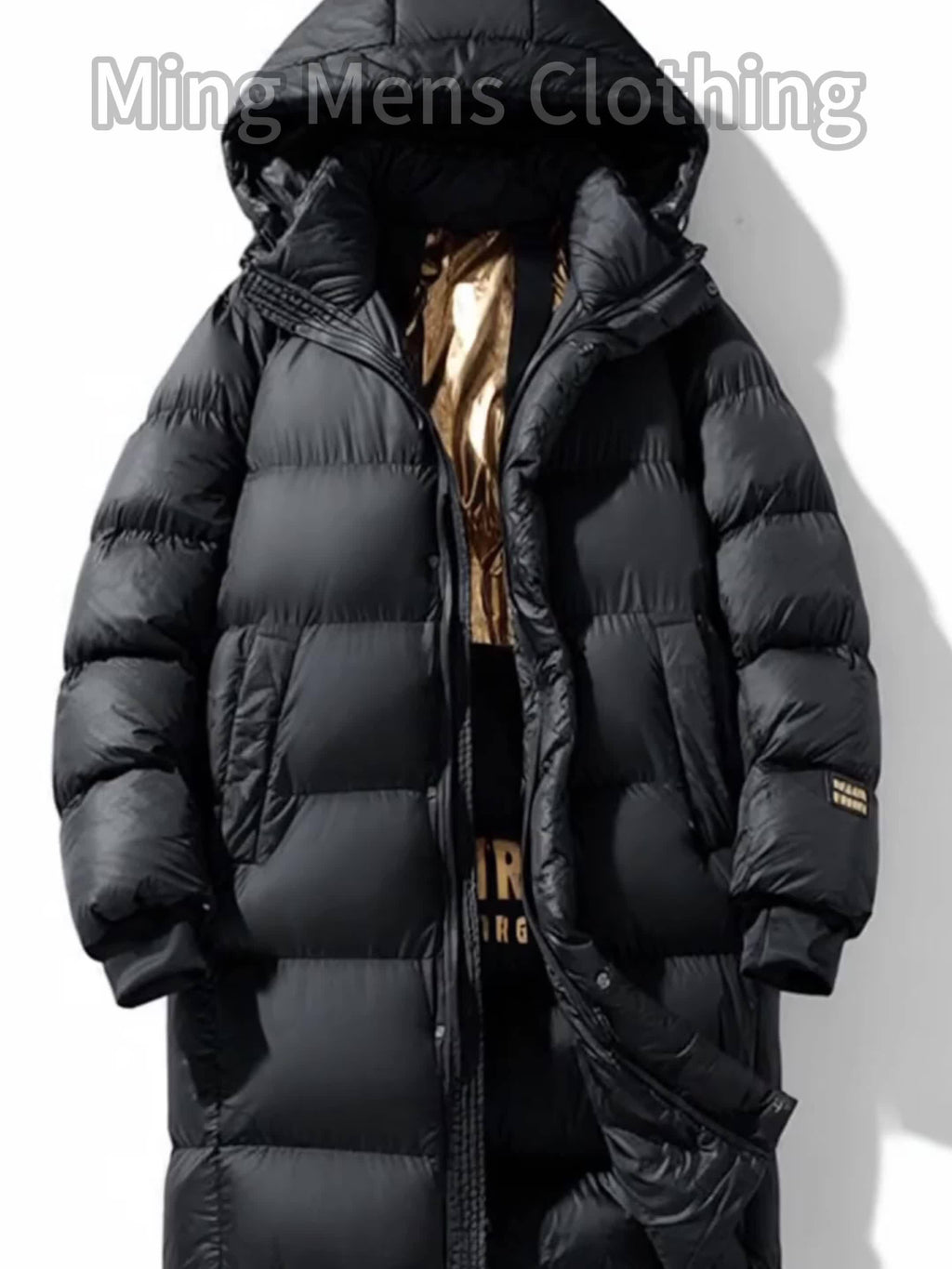 Manteau matelassé pour homme, à capuche, col montant