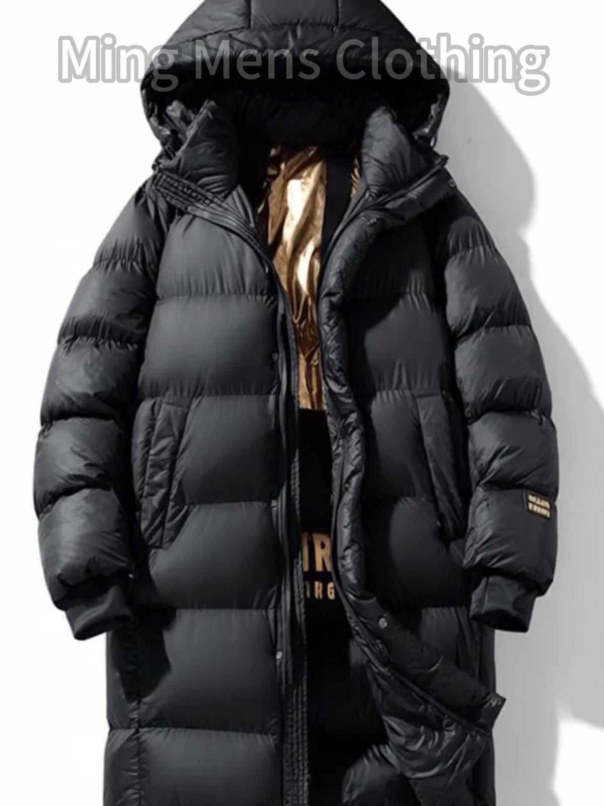 Manteau matelassé pour homme, à capuche, col montant
