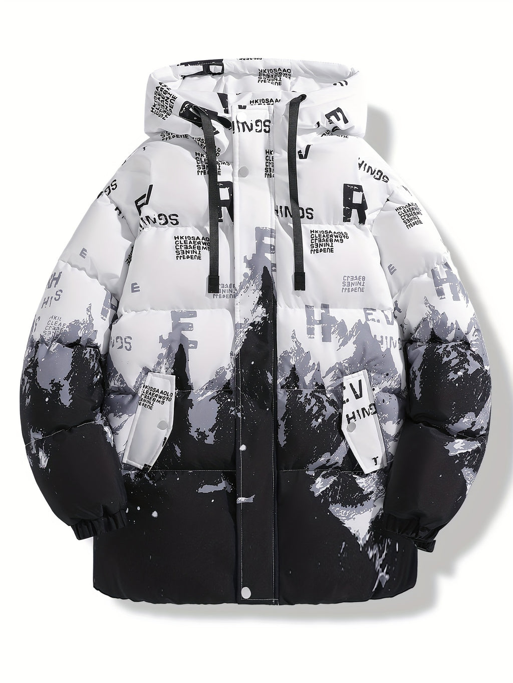 Veste pour homme, à capuche, blanc et gris