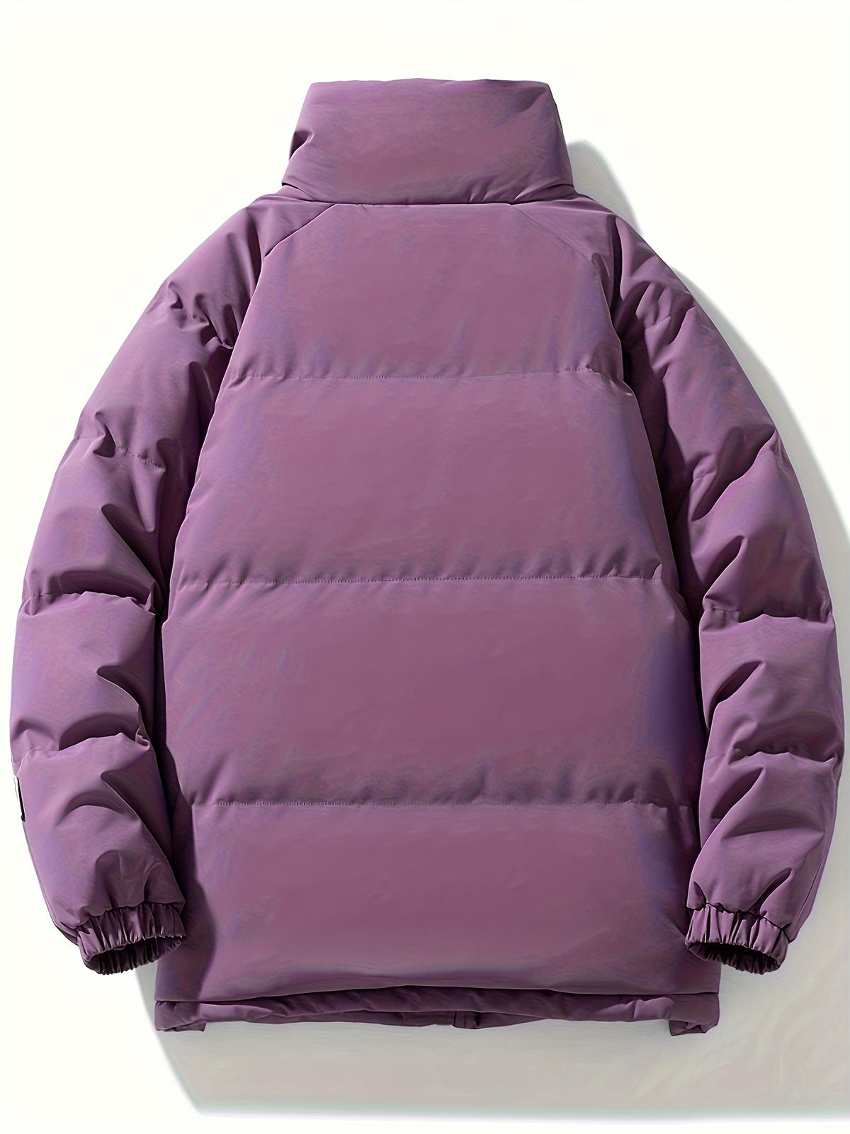Manteau matelassé pour homme, à col montant, noir