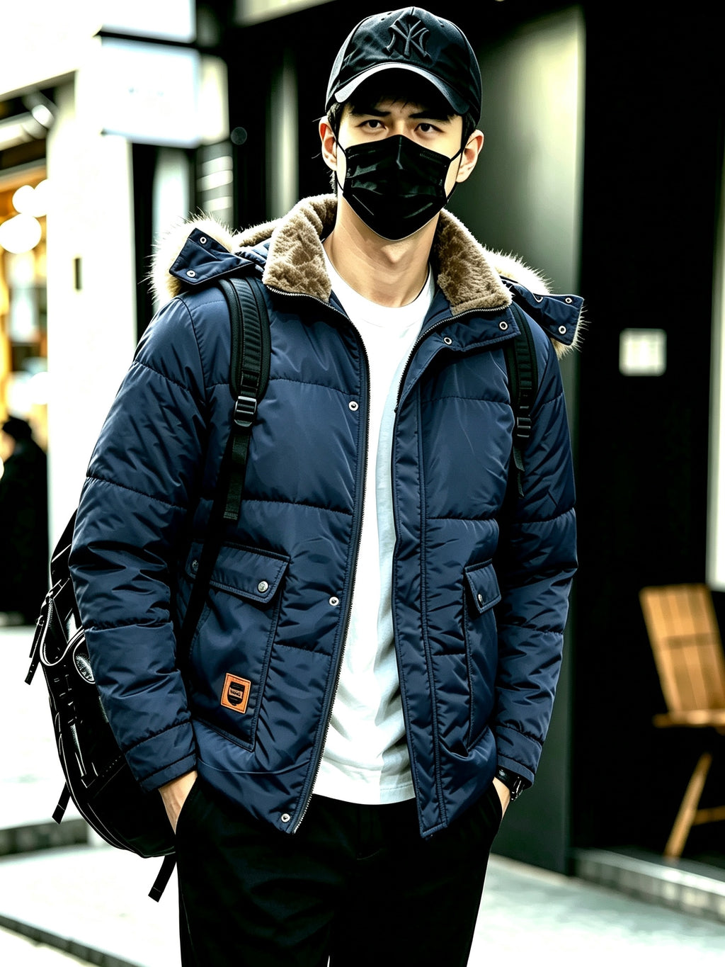 Manteau pour homme, grandes tailles, à capuche, olive