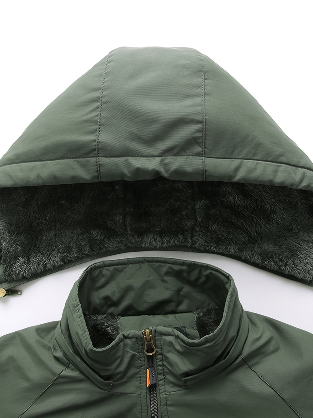 Veste pour homme, coupe-vent, à capuche, vert fougère