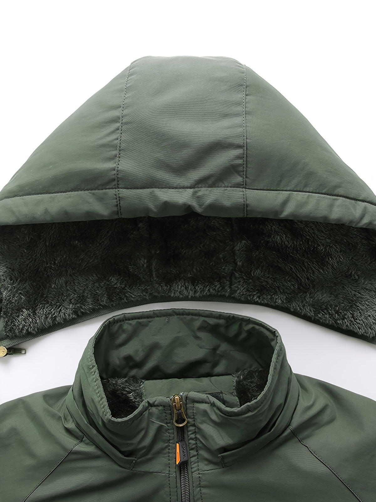 Veste pour homme, coupe-vent, à capuche, vert fougère