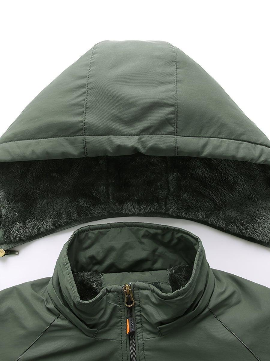 Veste, coupe-vent, à capuche, vert fougère, photo 22