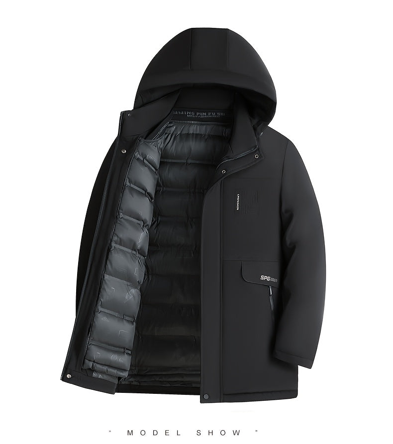 Veste long pour homme, à capuche, bleu