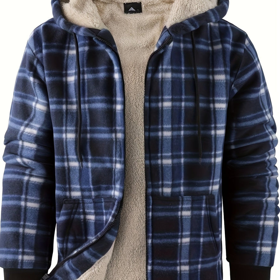 Veste, à carreaux, à capuche, grille 04, coloris grille 05, détail