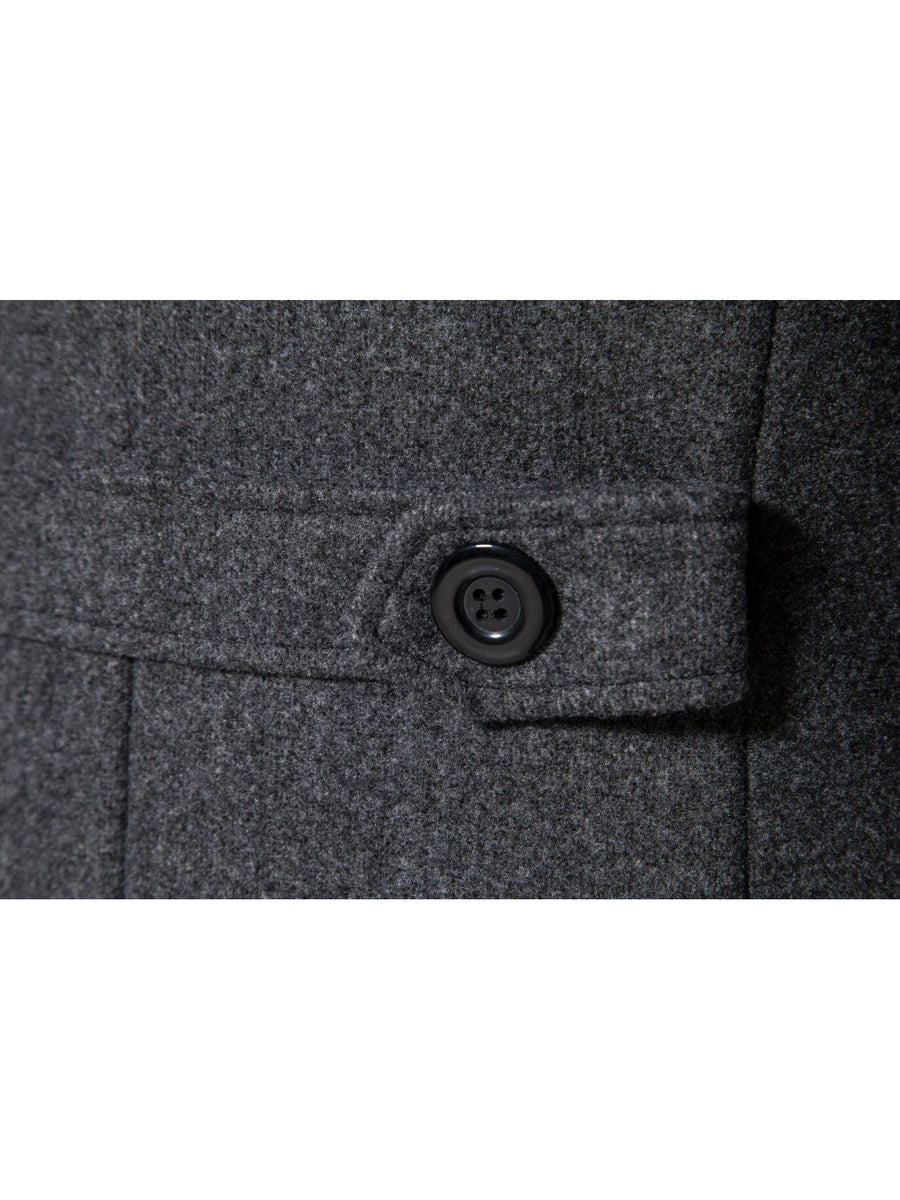 Manteau long, tweed, à revers, gris foncé, photo 18