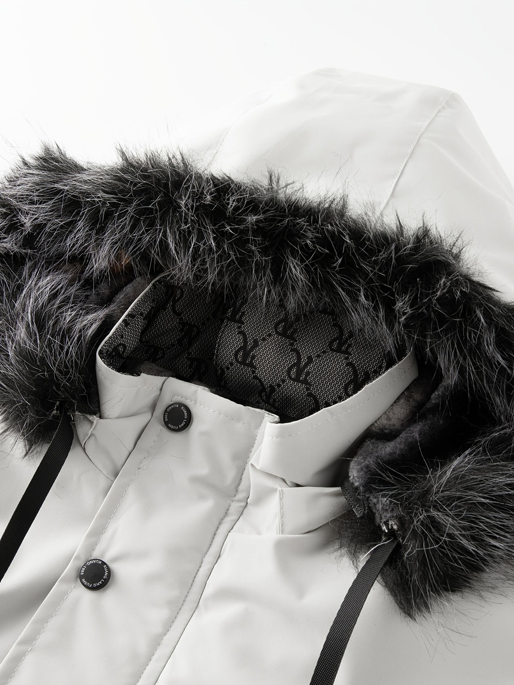 Veste en fausse fourrure long pour homme, à capuche