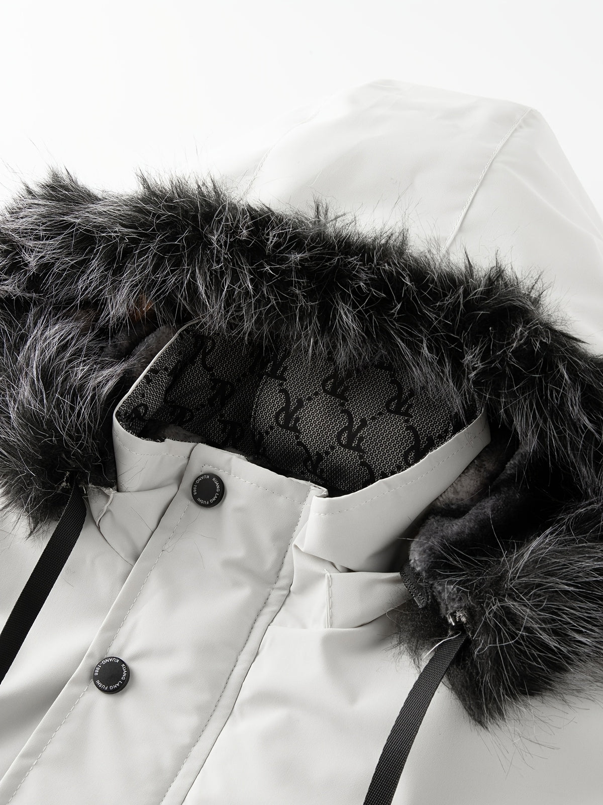 Veste en fausse fourrure long pour homme, à capuche