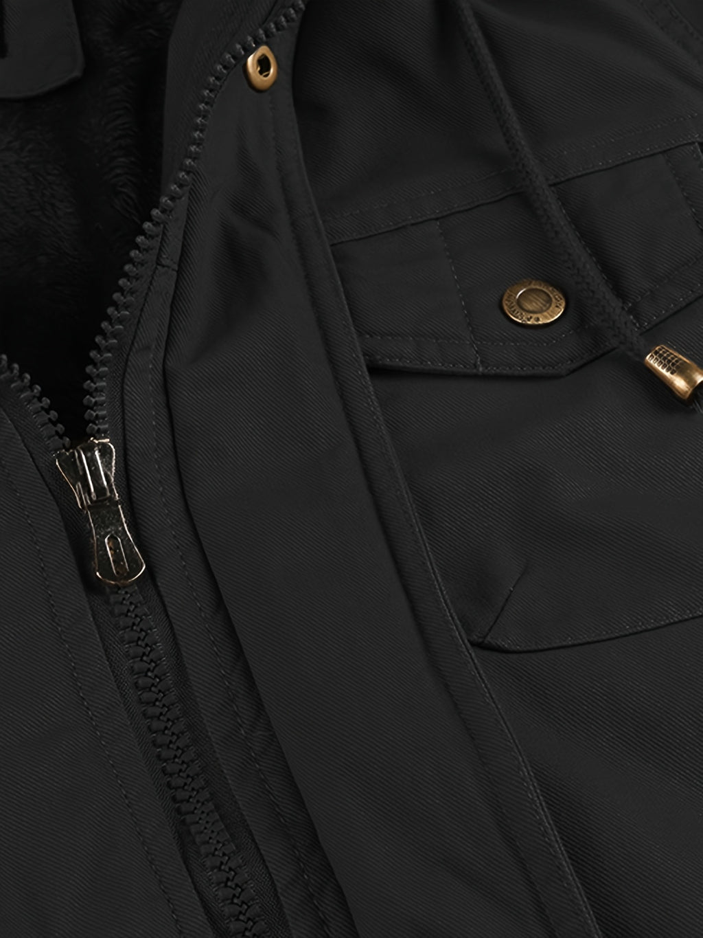 Veste mi-long pour homme, à capuche, noir