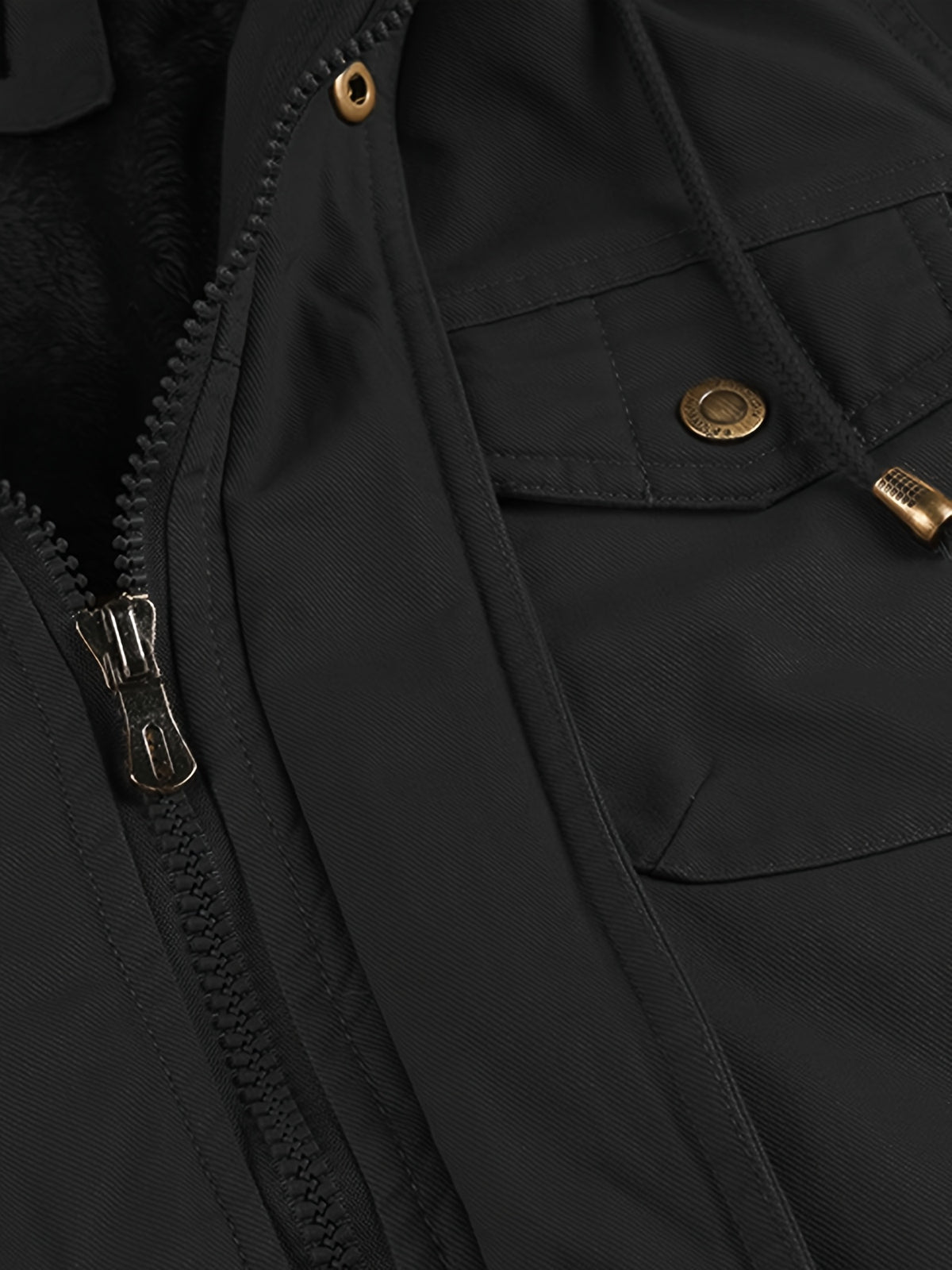 Veste mi-long pour homme, à capuche, noir
