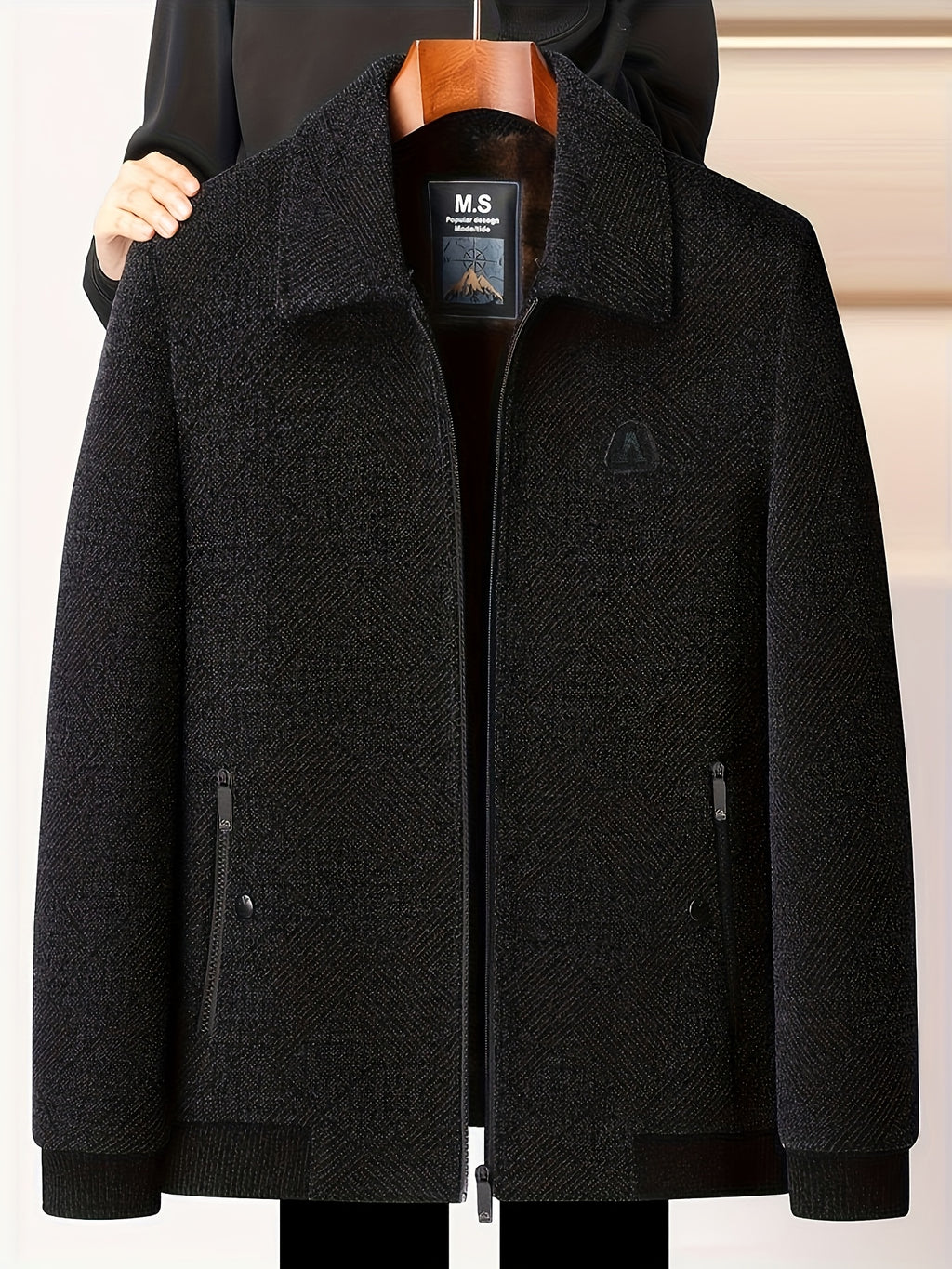 Veste pour homme, polaire, à revers