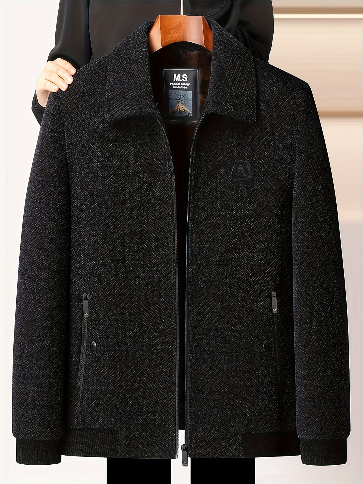 Veste pour homme, polaire, à revers